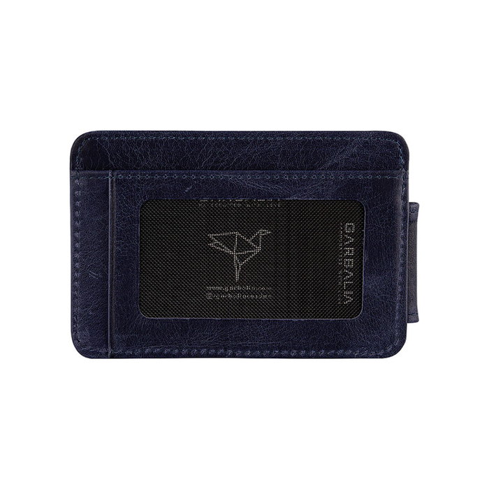 Zoozie Bags Cartera para Hombre Piel Auténtica Azul Oscuro Pisa